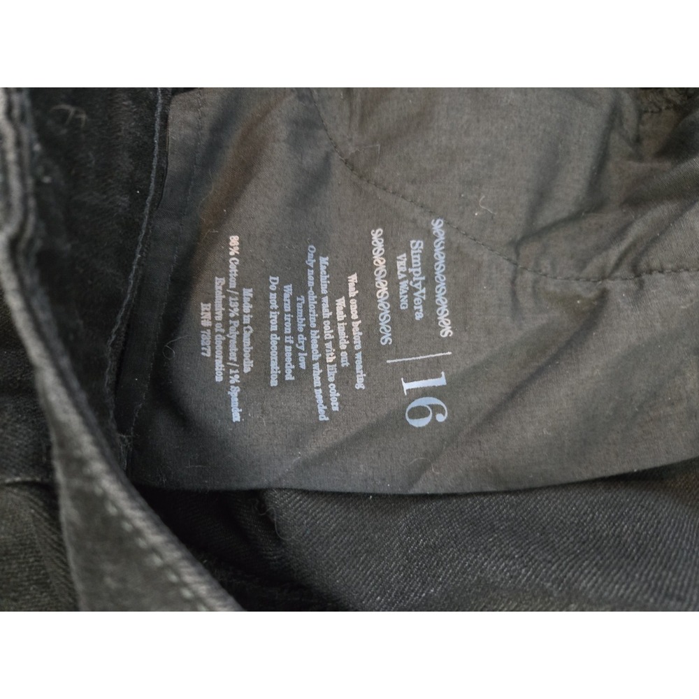 Simply Vera Wang Mid Rise Boot Cut Black Denim Jeans Size 36 X 30 (16). - Picture 10 of 11